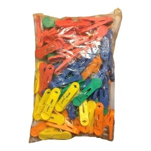 50ct bag of Premium 16g Clip-N-Weight primary assorted plastic Balloon Weight